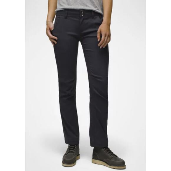 Prana Zion Halle Pants Black Hiking Stretch Outdoor Wear Dark Grey Sz 8 - Picture 1 of 9